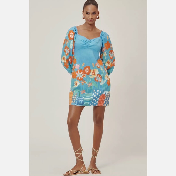 Anthropologie Dresses & Skirts - NWT ANTHRO FARM RIO X ANTHROPOLOGIE LINEN BLEND PRINTED MINI DRESS